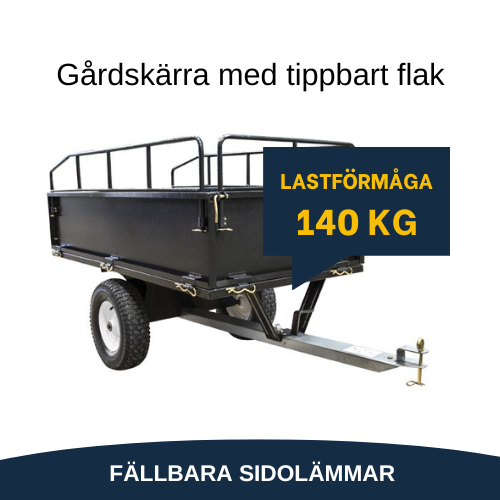 Gårdskärra med drag och tippbart flak. Annons Gårdskärra med drag och tippbart flak.