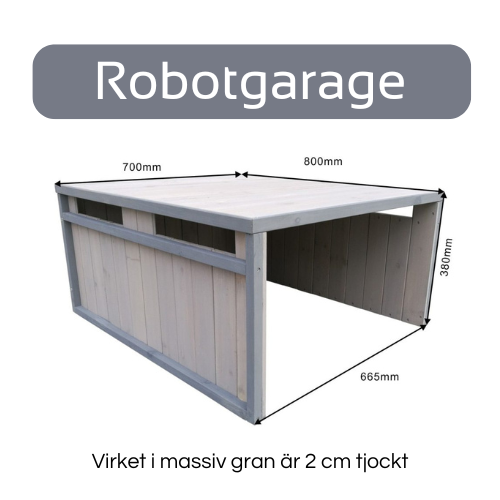 Robotgräsklipparehus i massiv gran på 2 cm. Robotgräsklipparehus i massiv gran på 2 cm.