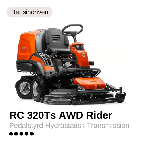 TEXAS Åkgräsklippare Rider 6100E Husqvarna RC 320Ts AWD Rider