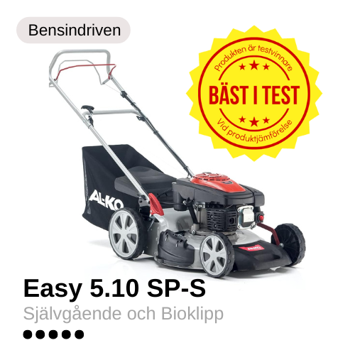 Sileno City 500 robotgräsklippare Röd svart motorgräsklippare AL-KO Easy 5.10 SP-S. Gräsklippare som vunnit Bäst i Test.