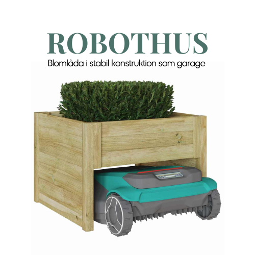 vidaXL Gräsklippare Garage Brun Robotgräsklippare som använder en Blomlåda som garage